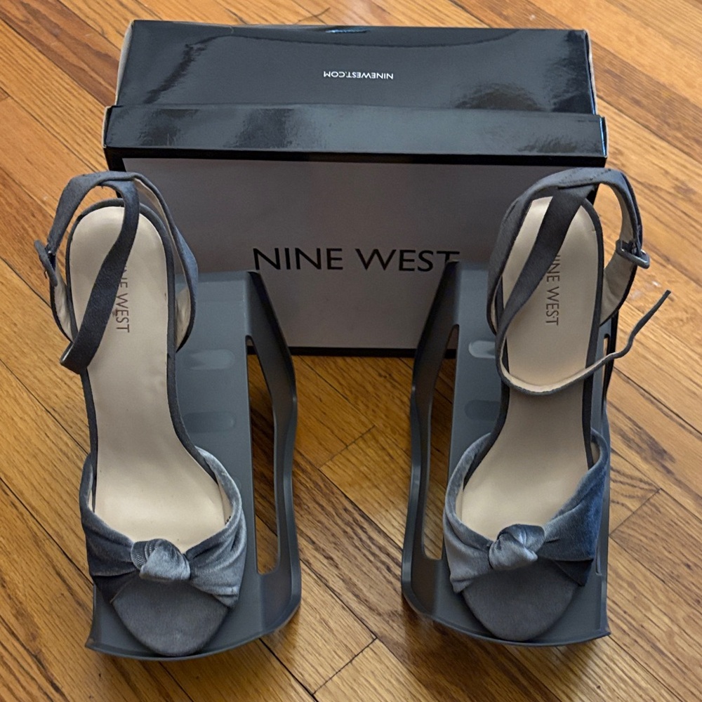 Nine West Charcoal Peep-Toe Heels